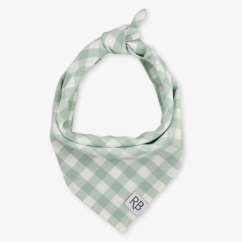 Sage Gingham Dog Bandana