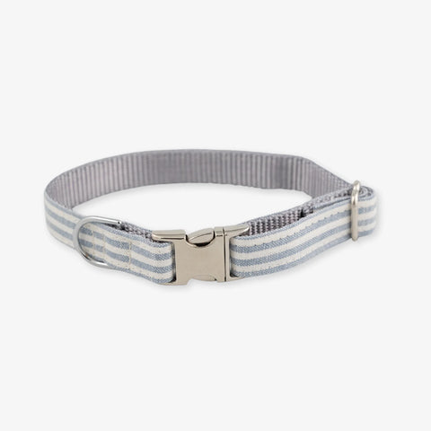 Chambray Stripe Dog Collar